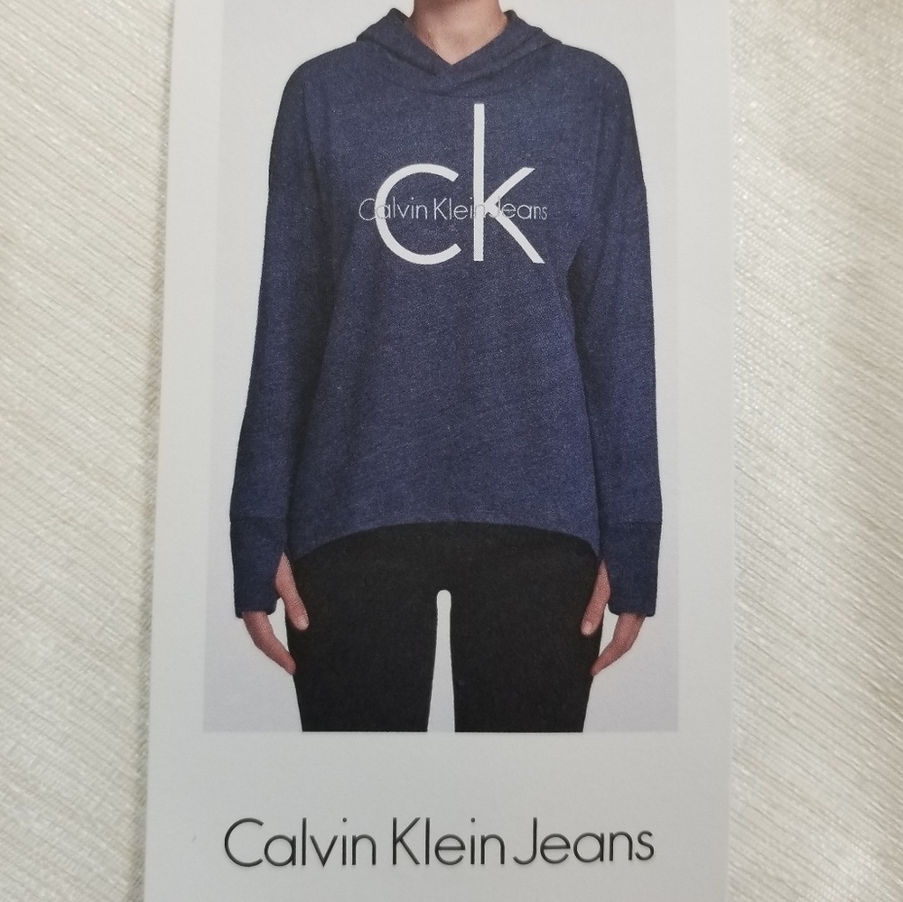 CALVIN KLEIN BNWT Monogram Hooded Sweatshirt Grey - Picture 6 of 8
